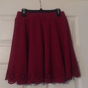 Shein merlot red mini-skirt with cutouts